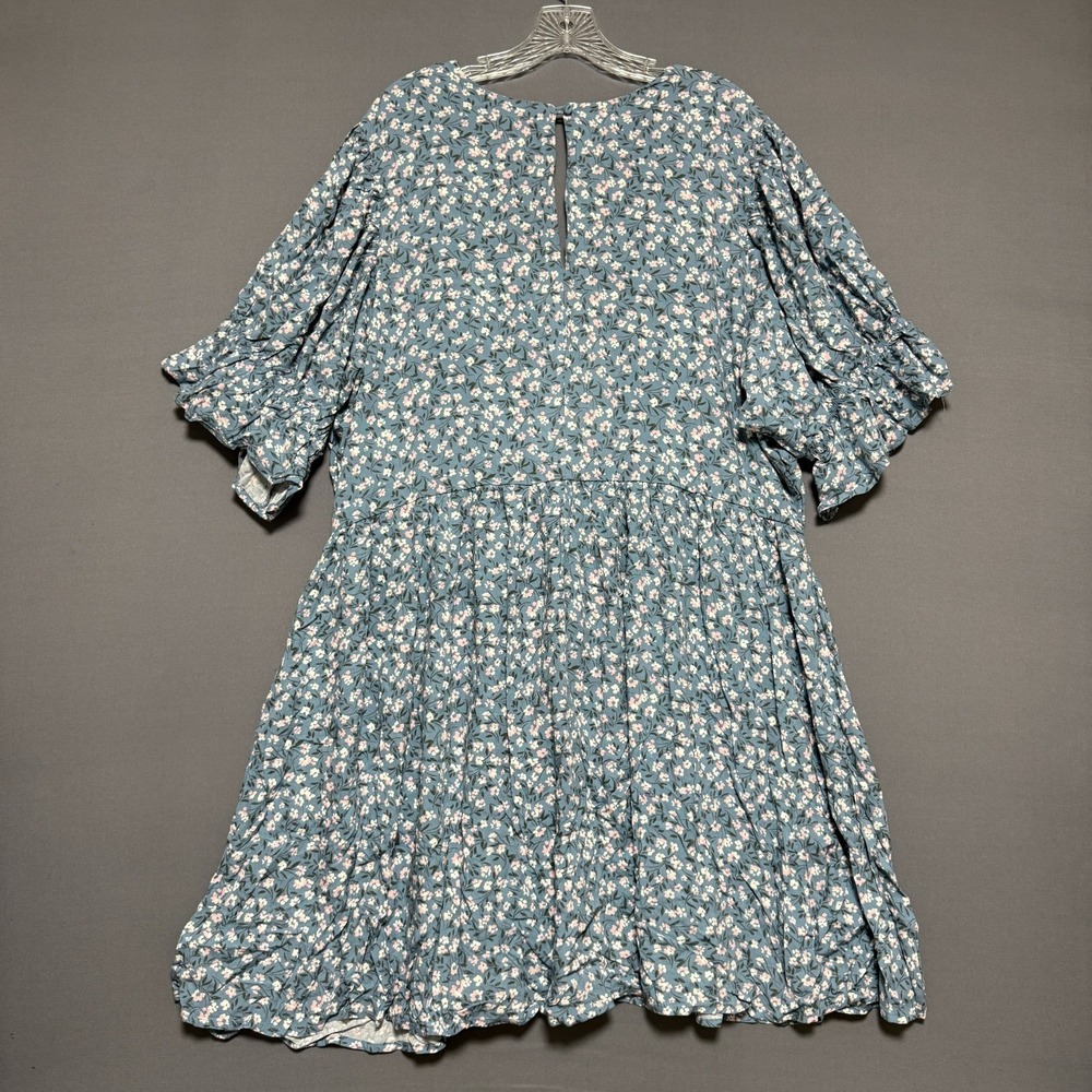 Torrid Cottagecore Mini Dress Size 20 Windy Floral Ruffle Sleeve Button Bodice - Picture 13 of 14